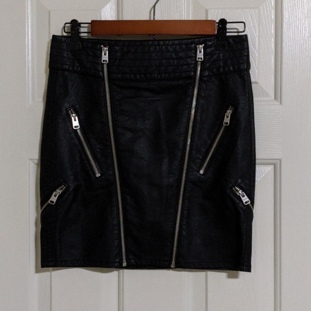 NWT express vegan leather moto skirt